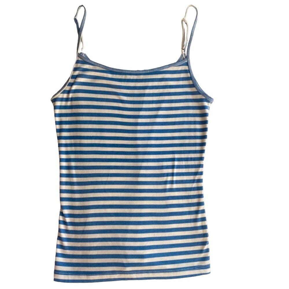Nautical Blue and White Striped Tank Top